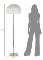 Lampadar Feathers Slim, Mauro Ferretti, 1 x E27, 40W, 43x170 cm, fier, alb/auriu