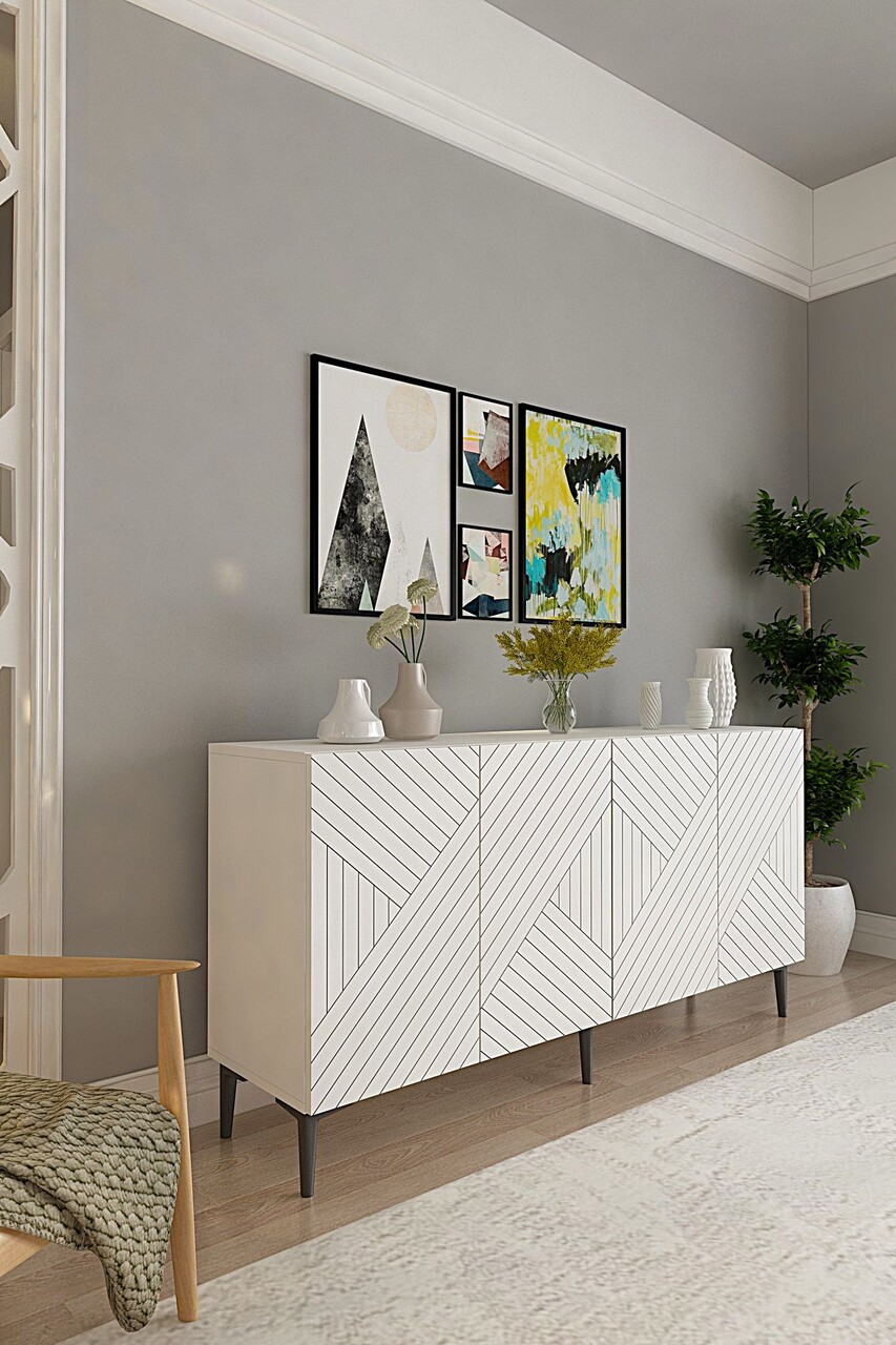 Consola, Hanah Home, Ferro 150, 150x75x32 cm, Alb - view 2