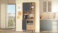 Dulap multifunctional, Locelso, RE6-SA, Stejar / Antracit