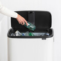 Cos de gunoi cu soft touch, Brabantia, Bo Touch, 60 L, 31.2x54.5x81.5 cm, otel, alb