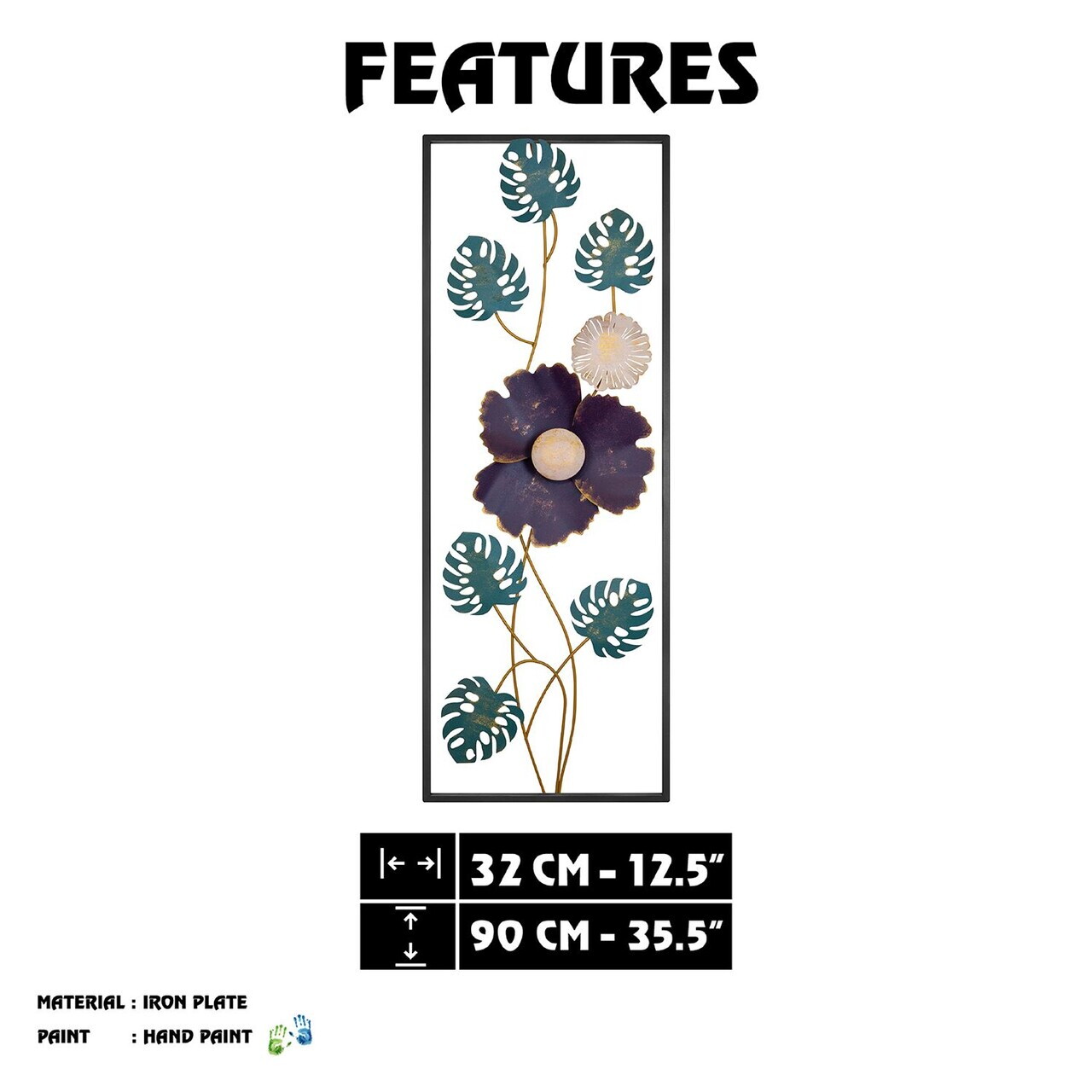Decoratiune de perete, Gus, Metal, Grosime: 0,6 mm, Multicolor — imaginea 8