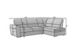 Coltar extensibil stanga 3 locuri ELTAP, LT-04VE, Siber, 270x186x93 cm, lemn/poliester, gri deschis
