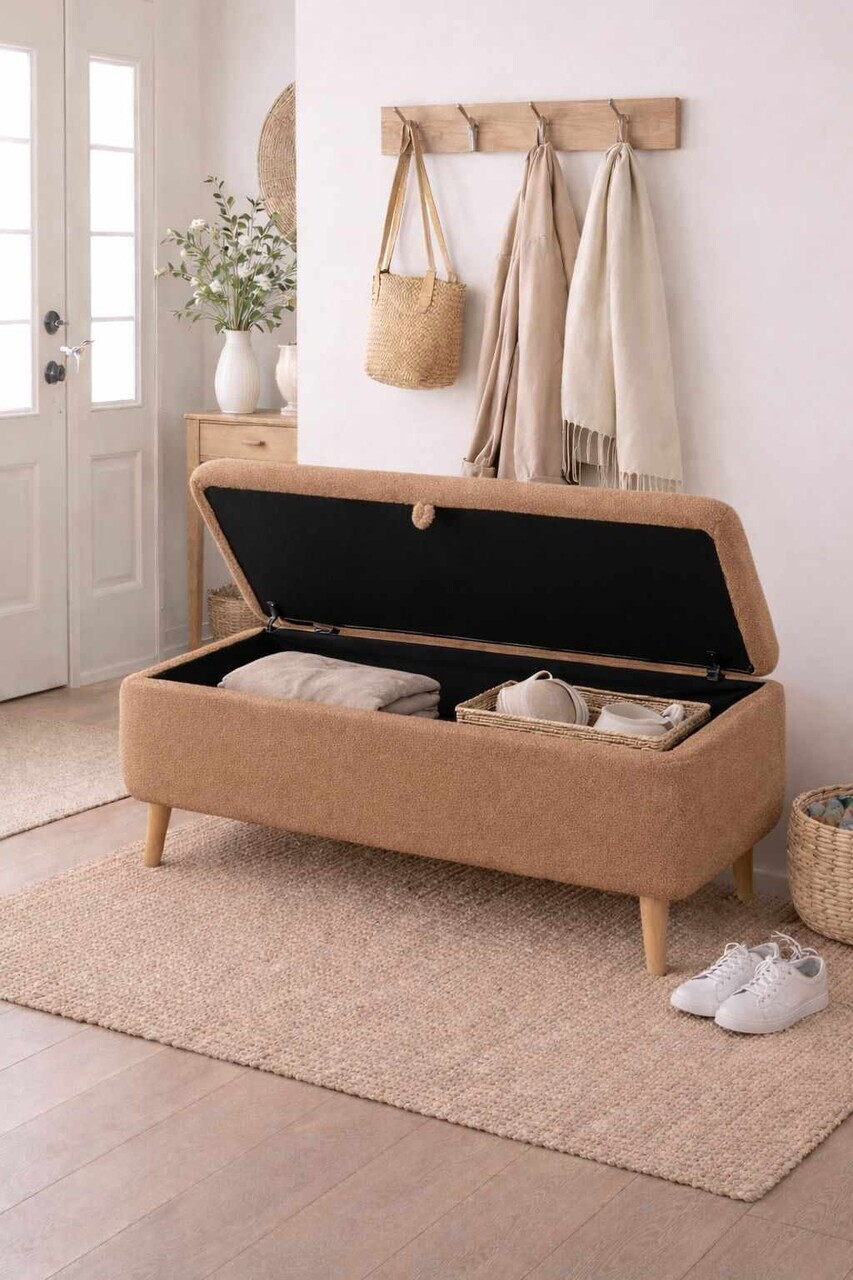 Banca, Hanah Home, Rena, 90x45x30 cm, Maro — imaginea 2