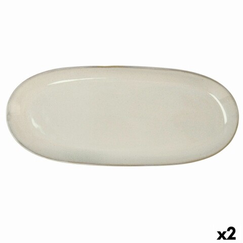 Set 2 platouri, Bidasoa, Ikonic, 36 x 16 cm, ceramica, alb Bidasoa