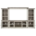 Mobilier living, Havalance, L.314 l.45 H.187, lemn de pin/pal, alb antichizat/grej
