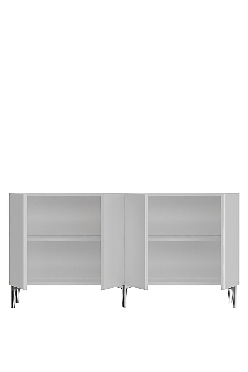 Consola, Hanah Home, Poli 150, 150x75x32 cm, Alb / Argintiu — imaginea 5