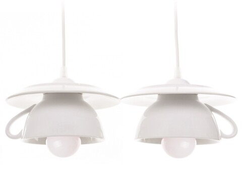 Lustra afternoon tea, deco republic, e27, 2x60w, ceramica, alb