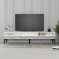 Comoda TV, Hommy Craft, Lyon 42, 180x42x35 cm, PAL, Alb/Negru