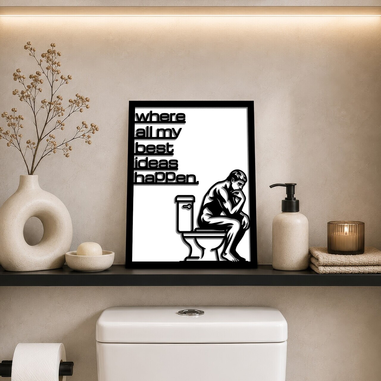 Tablou decorativ, Best Ideas, Dimensiune: 20 x 25 cm, Alb/Negru