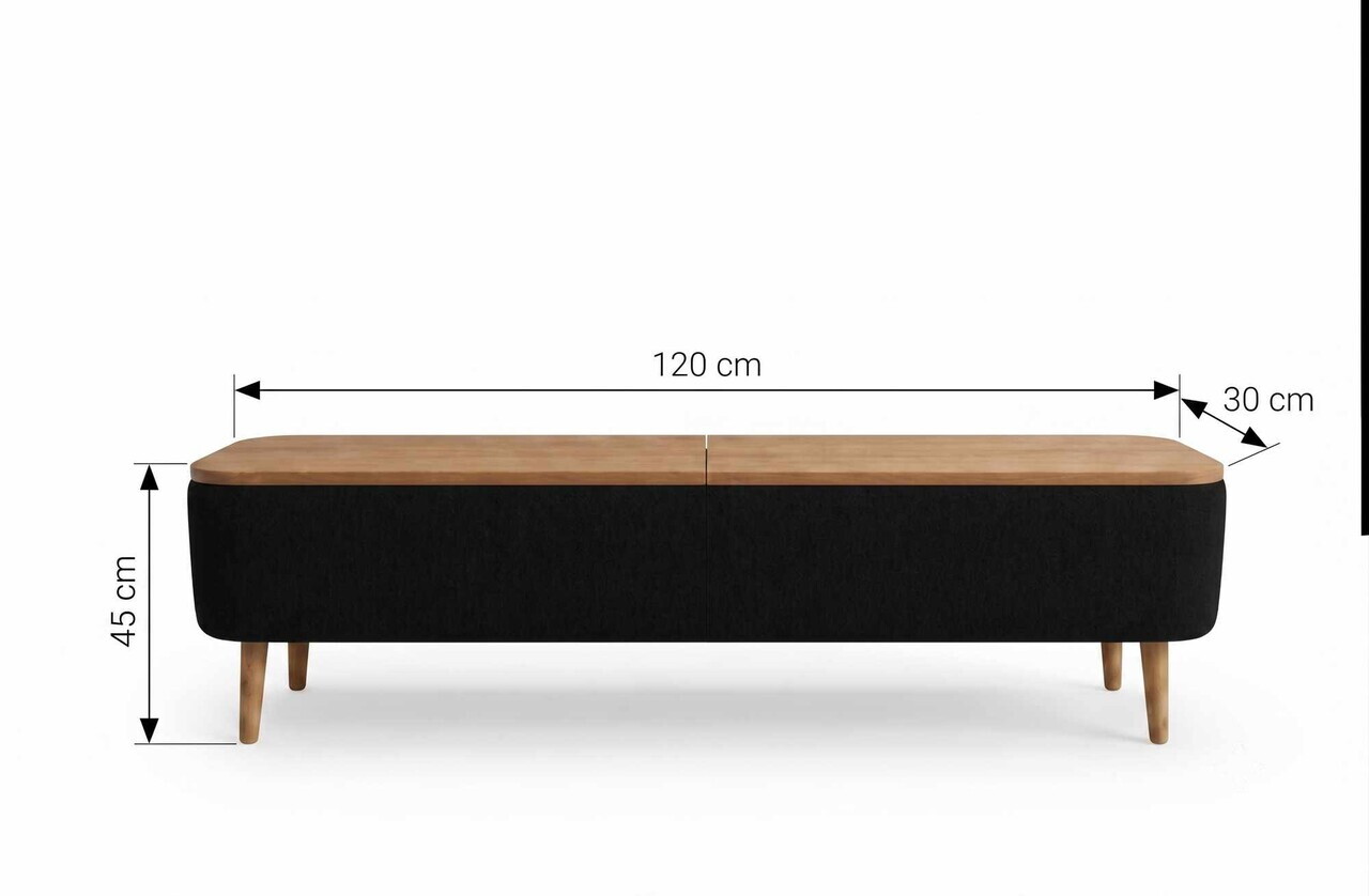 Comoda TV, Hanah Home, Sarven, 120x45x30 cm, Negru — imaginea 3