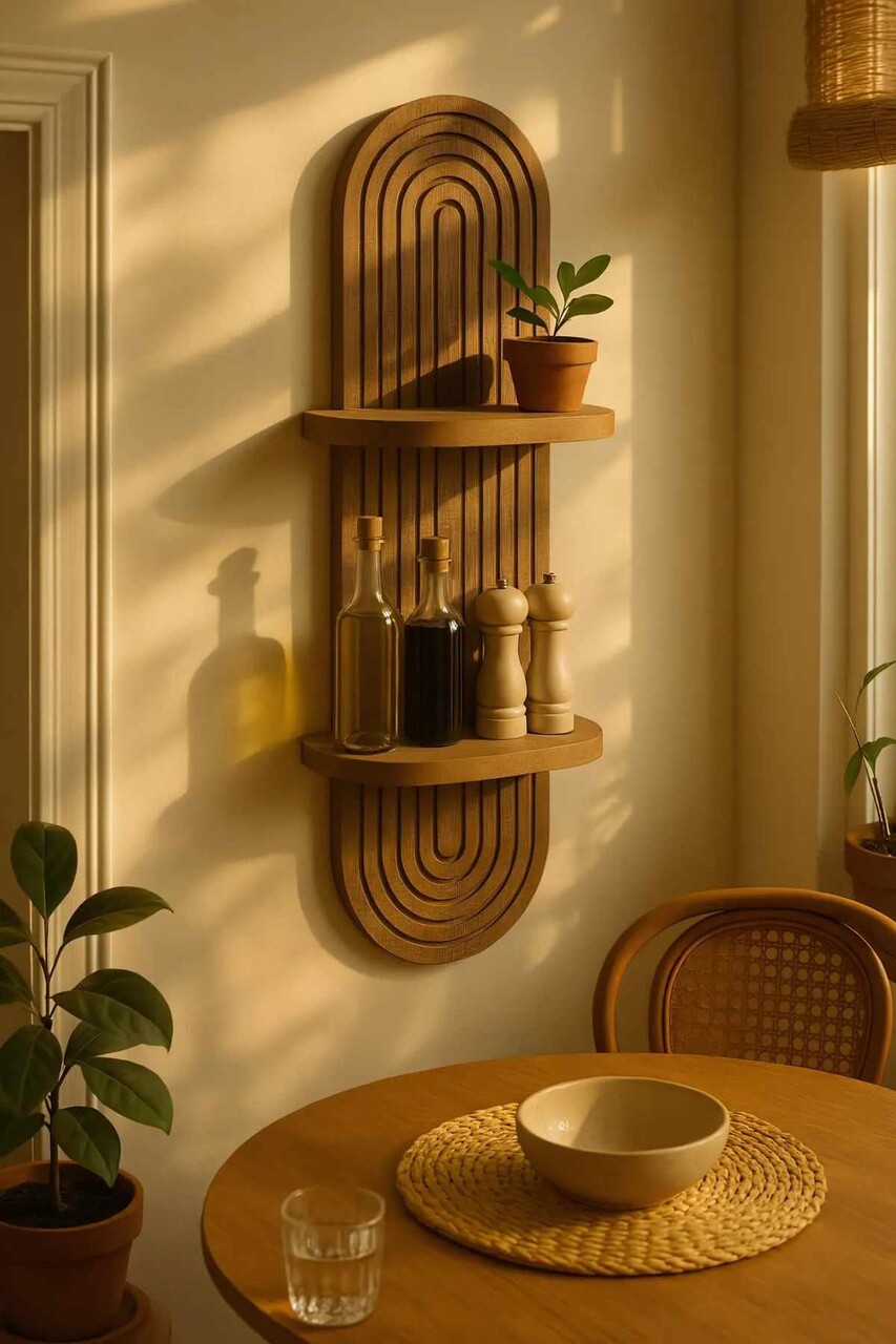 Raft de perete, Hanah Home, Artmtkwll2, 20x70x13 cm, Wenge - view 3