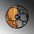 Ceas de perete, Circles, Lemn/metal, Dimensiune: 56 x 3 x 56 cm, Nuc / Negru