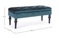Bancheta Bernard, Bizzotto, cu spatiu de depozitare, 108.5x43x45 cm, catifea, albastru/verde