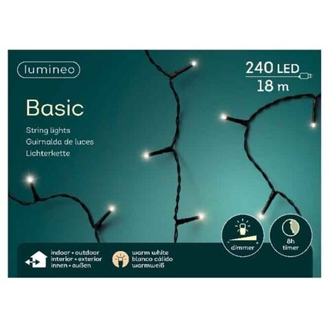 Instalatie de Craciun pentru exterior, Lumineo, 240 LED-uri, 1800 cm, alb