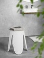 Scaunel pentru baie Comiso, Wenko, 44.5x46 cm, plastic/poliuretan, alb