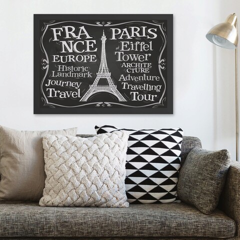 Tablou decorativ, Paris 2 (55 x 75), MDF , Polistiren, Alb negru Colton