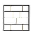 Biblioteca, Colman, Hodbi 935CMN1110, 145.2 x 25 x 145 cm, pal melaminat, stejar/antracit