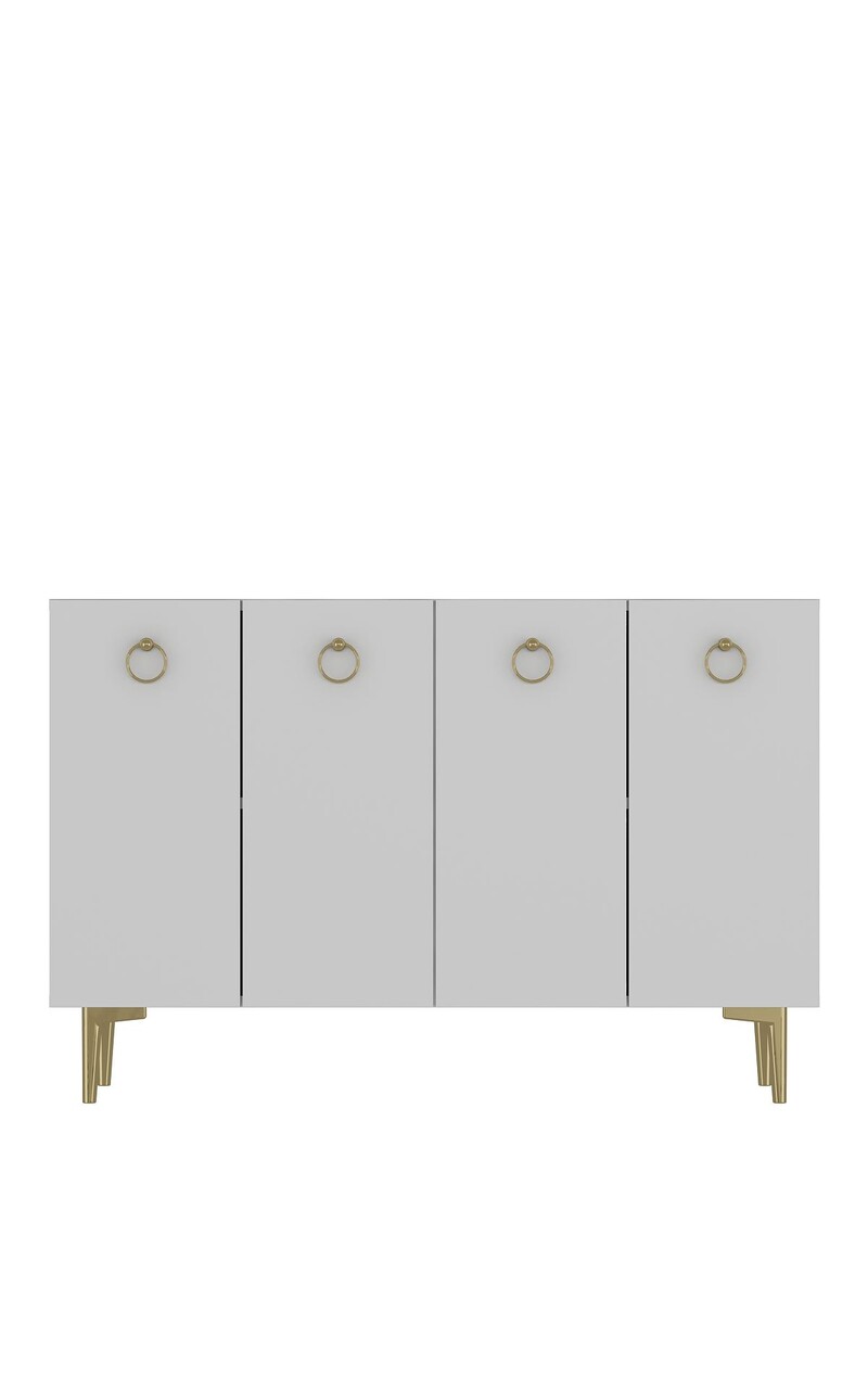 Consola, Hanah Home, Efes, 120x80x29.6 cm, PAL , Alb/Auriu - view 3