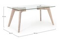 Masa Aryan Kenya, Bizzotto, 160 x 90 x 76 cm, MDF/sticla temperata