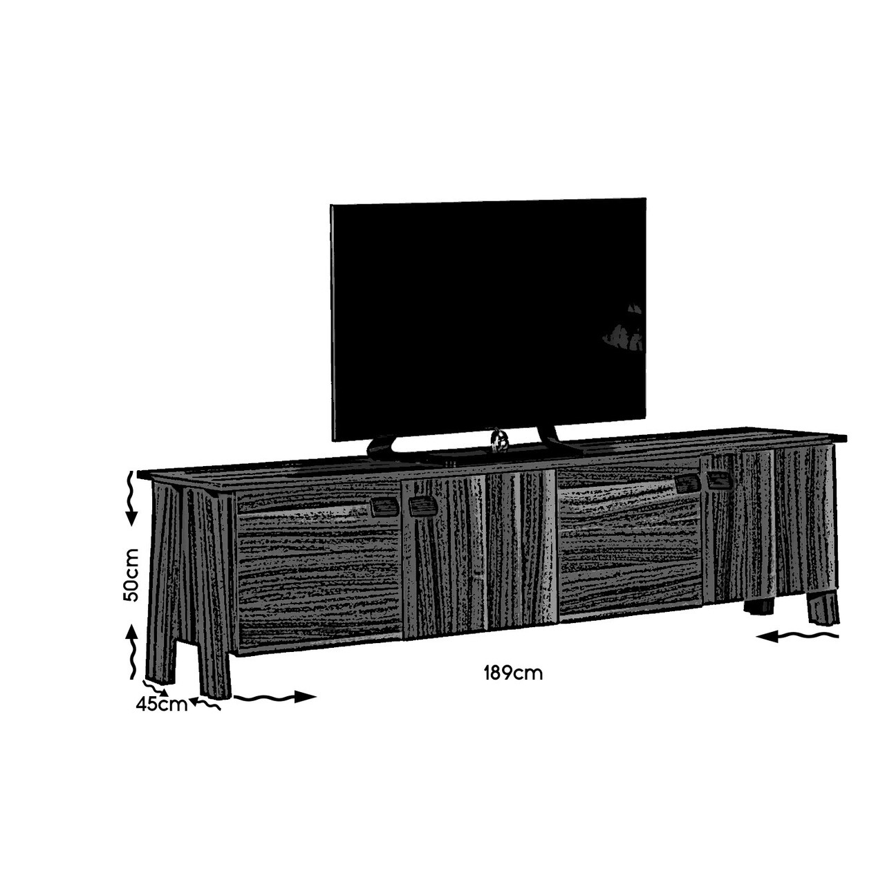 Comoda TV, Comforty, Story 4 Kapak, 189x50x45 cm, Maro