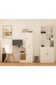 Set birou si biblioteca, Rabi, Rb1000401557, 155x150x40 cm, Alb mat