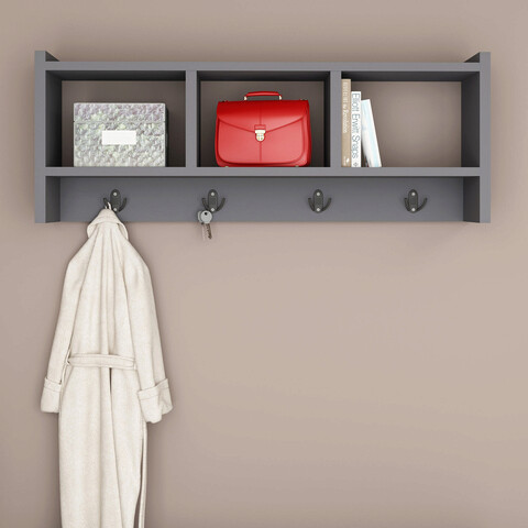 Cuier de perete, olivia, midnight, 75.6x35x22 cm, pal, antracit