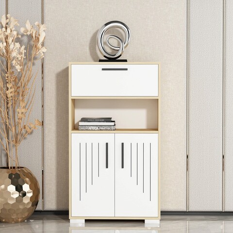 Dulap multifunctional, olivia, perfect, 72x123.6x35 cm, pal , stejar safir / alb