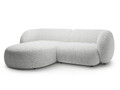 Coltar stanga 2 locuri, Kate, Micadoni, 255x176x76 cm, tesatura structurata, gri deschis melanj