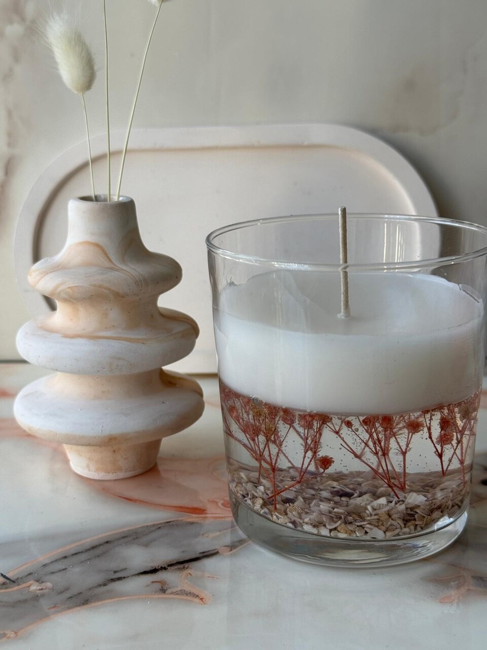 Set de lumanari, Glamour Candle 34ST, Beton, Alb - view 3