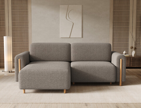 Coltar extensibil stanga 3 locuri ELTAP, LT-O-20ROY, Acossta, 244x154x95 cm, lemn/poliester, maro/natur