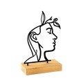 Decoratiune, Amore, 27x8x17 cm, Metal, Lemn/Negru
