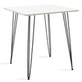 Masa Jade, Pakoworld, 70x70x75 cm, MDF/metal, alb mat/negru