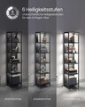 Biblioteca cu 6 niveluri si iluminare LED, Vasagle, 40x30.3x178 cm, PAL/otel, negru abanos