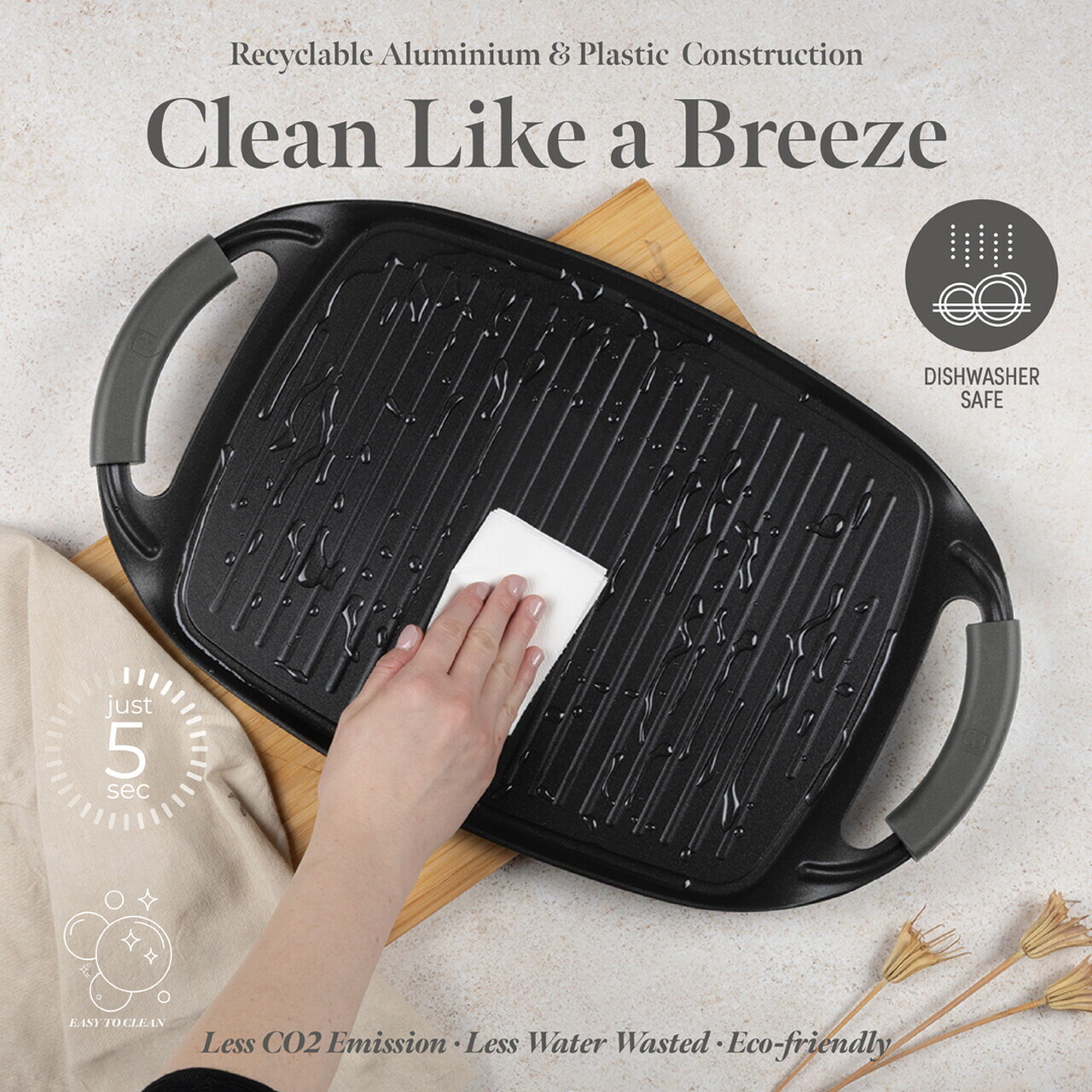 Tava grill Berlinger Haus, Anthracite, 47x29 cm, aluminiu forjat, antracit mat - imagine 7