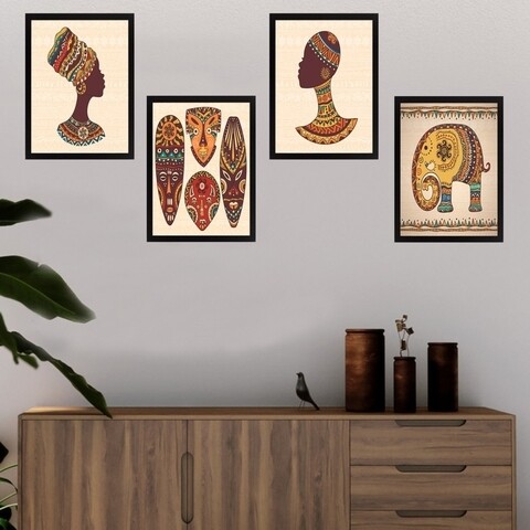 Set 4 tablouri decorative, SET_060, Lulu, 24×29 cm, plastic Lulu