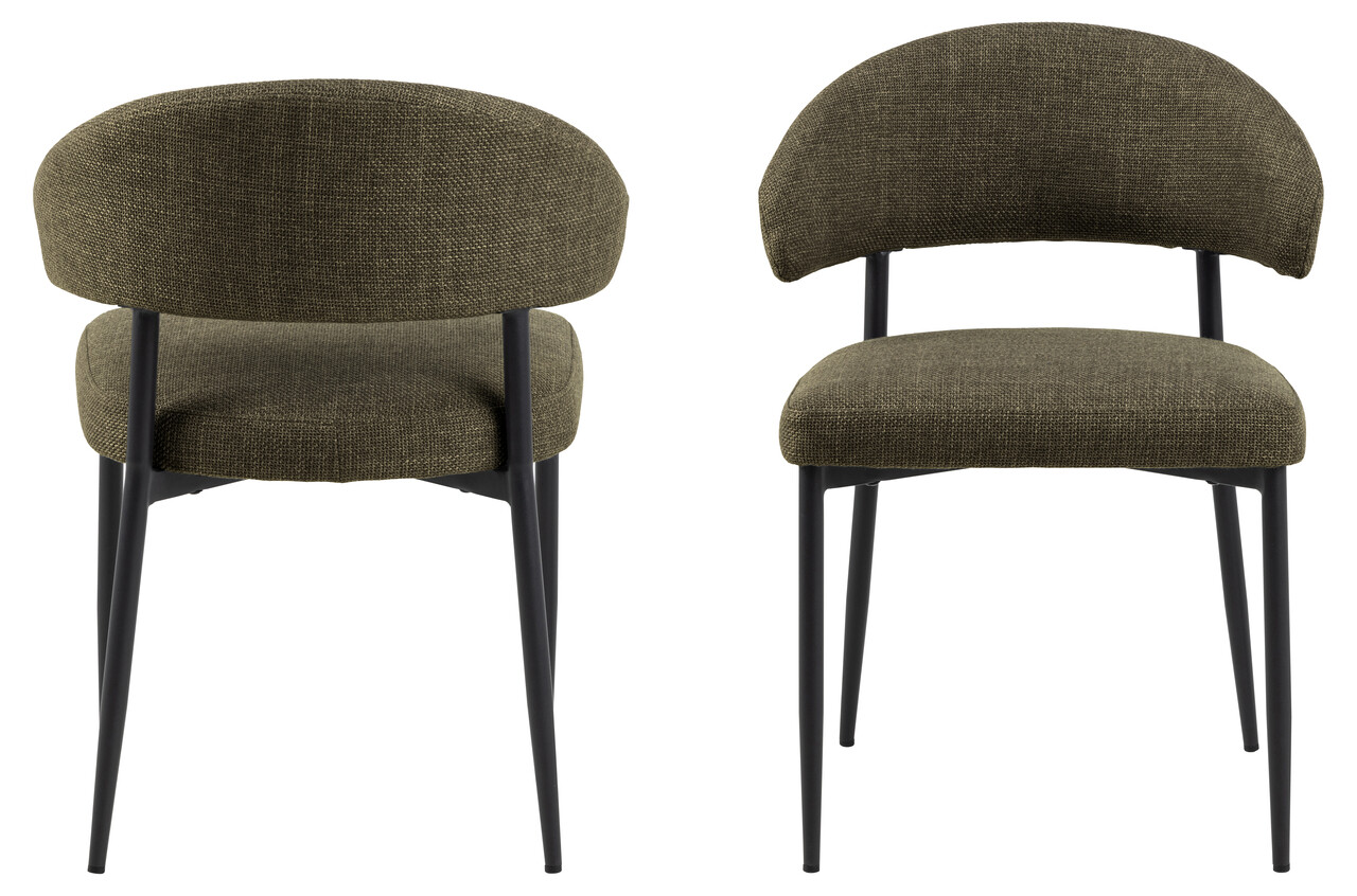 Scaun Edina, Actona, 56x55x77 cm, tesatura structurata/otel, verde - view 8