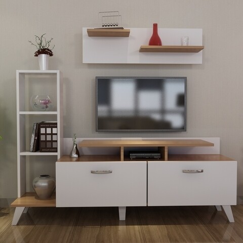 Mobilier living blanca, gauge concept, 2 piese, pal, alb/sonomo