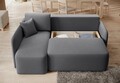 Coltar extensibil stanga 3 locuri ELTAP, Hadson, 206x150x89 cm, lemn/poliester, gri inchis