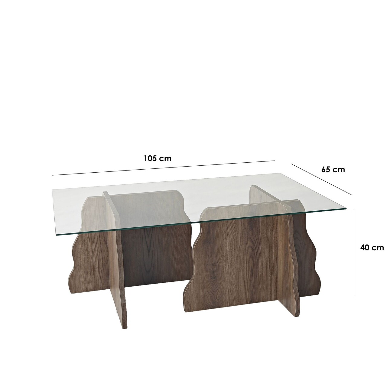 Masuta de cafea, Hanah Home, Canyon, 105x40x65 cm, Nuc / Transparent - view 10