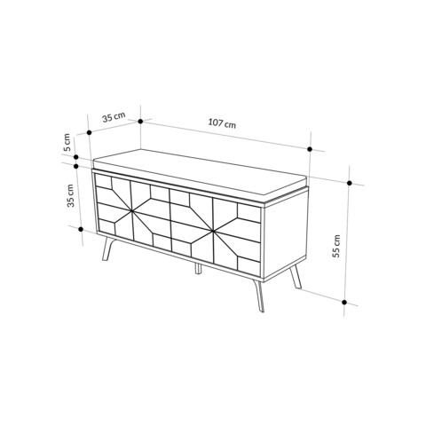 Pantofar, Decortie, Dune Bench, 107x55x35 cm, PAL, Mocha