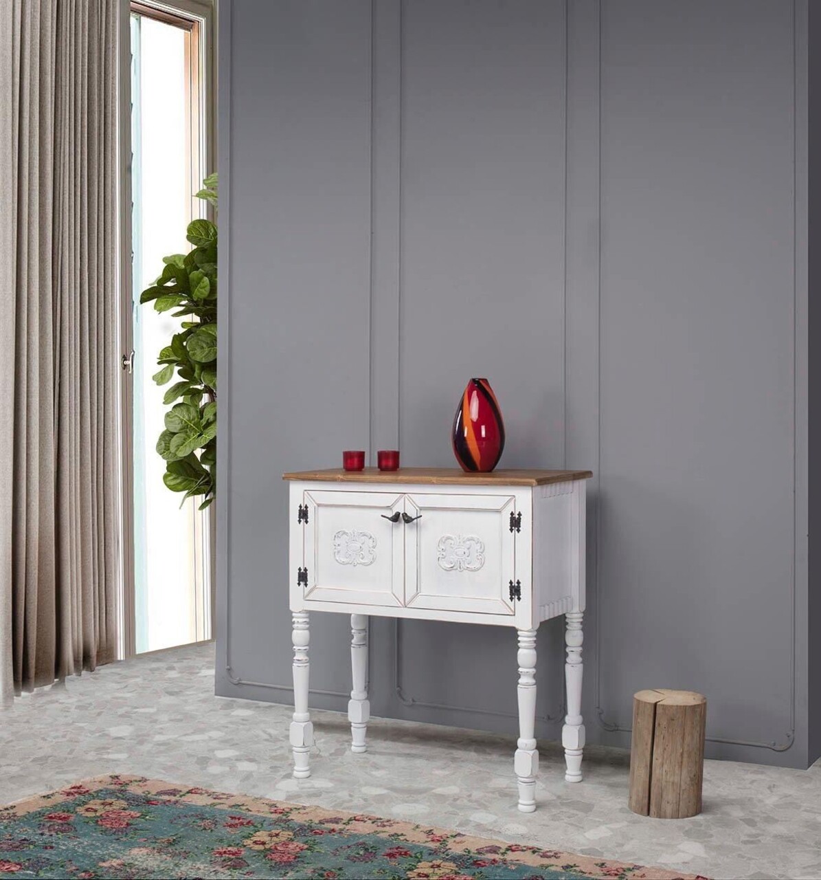 Dulap, Ephelia, Ada Dresser, 82x40x92 cm, MDF , Alb