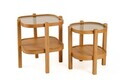 Set masute 2 piese, Hanah Home, Alaska 2, LEMN MASIV DE STEJAR, Stejar