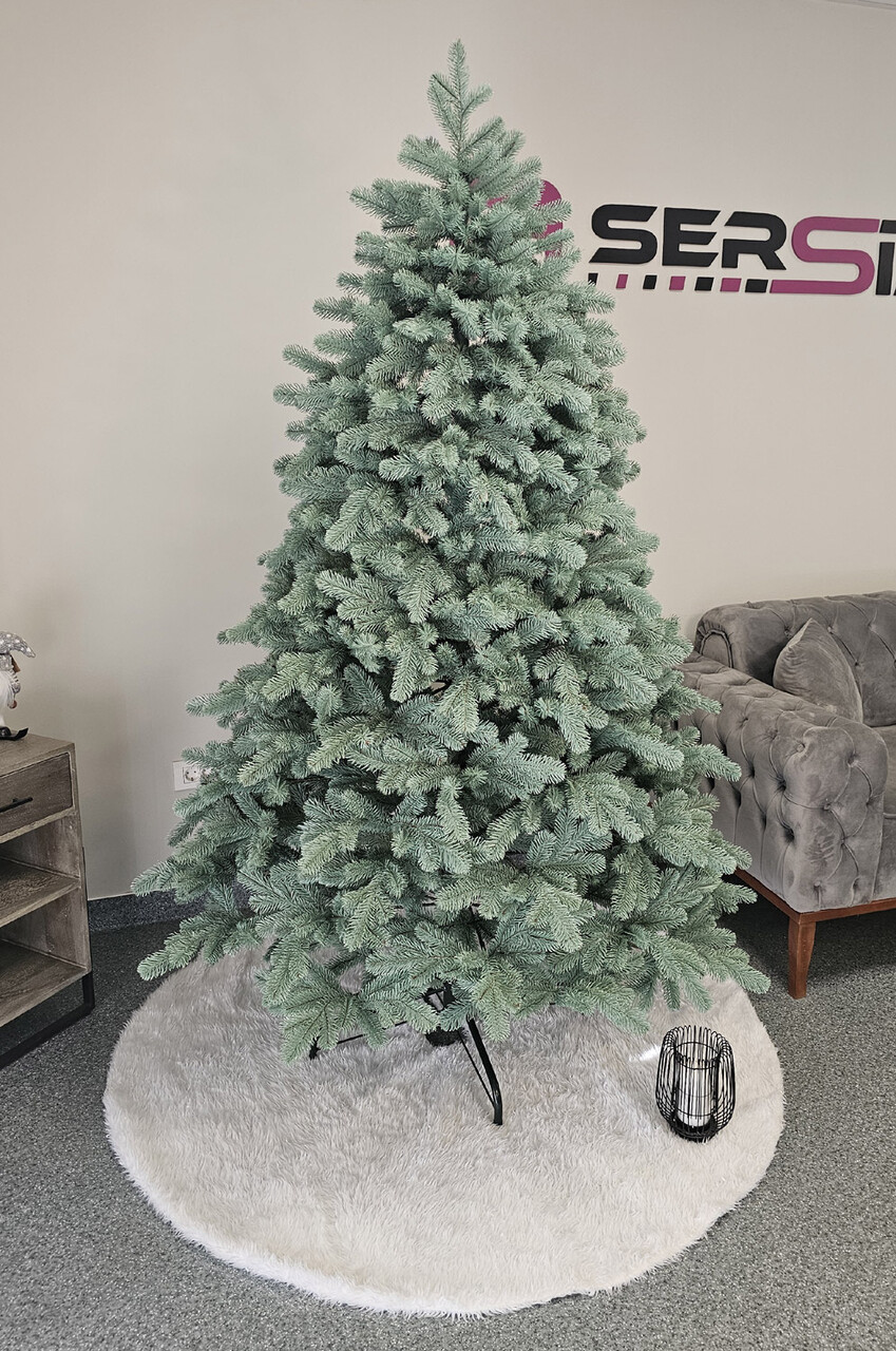 Brad artificial Christmas Deluxe by Sersimo, Kovalivska argintiu, 3D, 210cm — imaginea 10