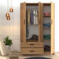 Dulap pentru haine, Mezza, Grande 3506, 120 x 181.8 x 48 cm, pal melaminat, stejar