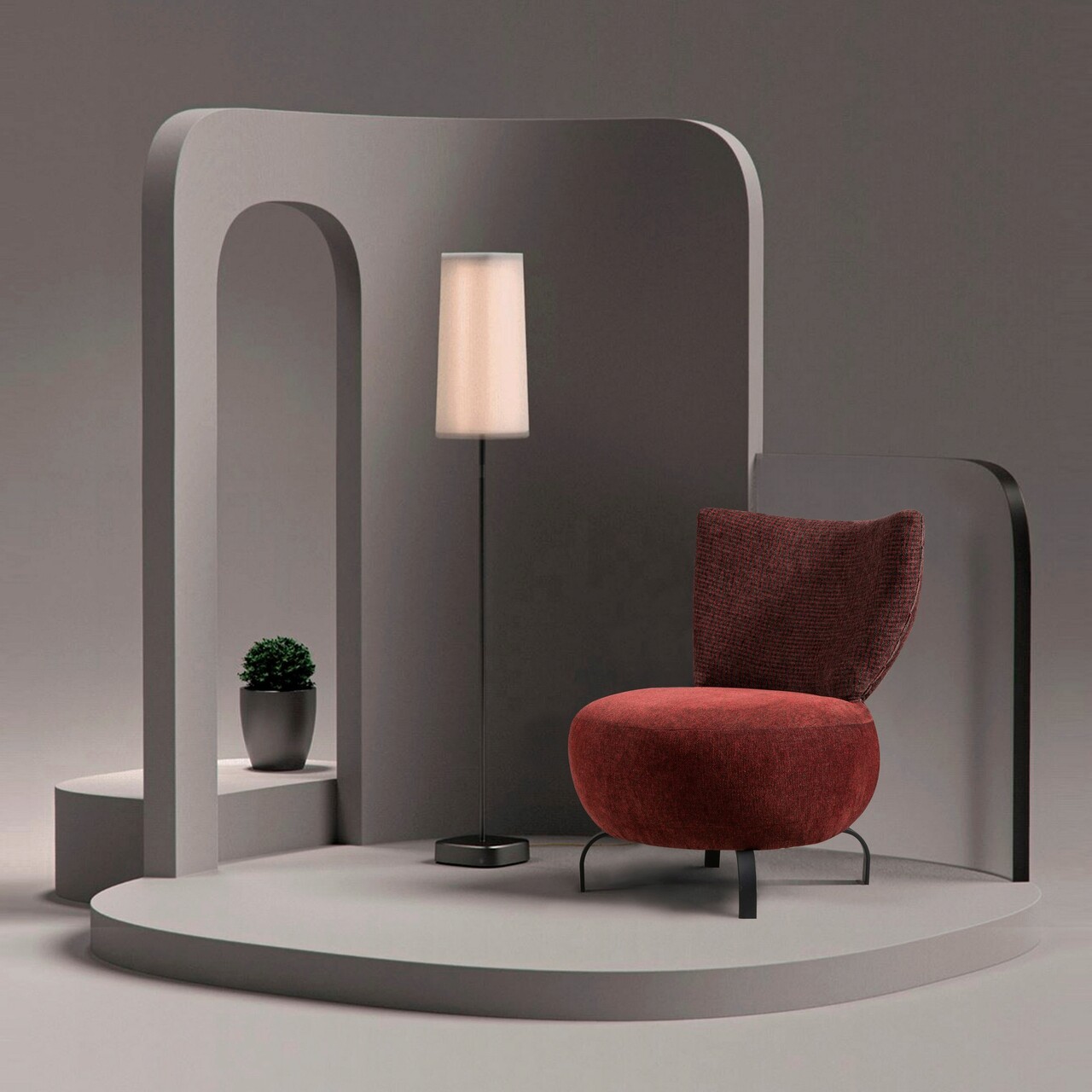 Fotoliu, Unique Design, 867UNQ1066, Lemn de carpen, Rosu claret - 1 | YEO
