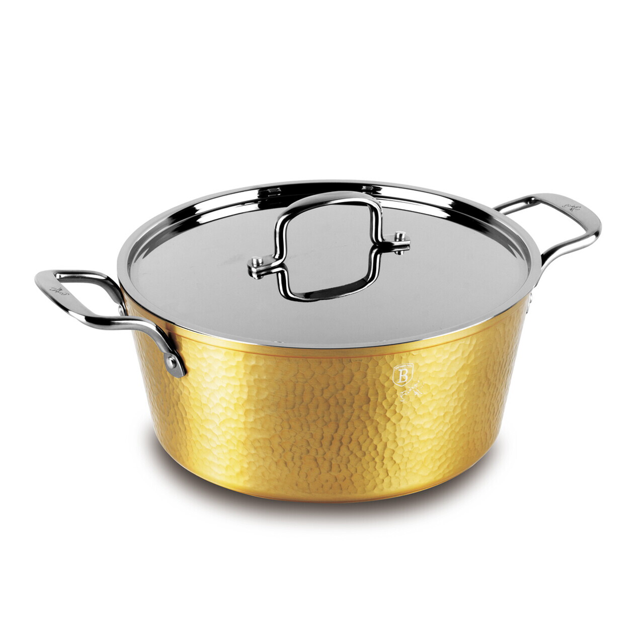 Oala cu capac Berlinger Haus, Hammered Gold, 24 cm, 4.1 L, aluminiu forjat, auriu - view 2