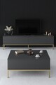Set mobilier living, Bexley, Lord, PAL, Antracit / Aur