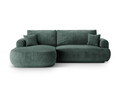 Coltar extensibil stanga 5 locuri, modular, cu lada depozitare, Ella, Micadoni Home, 271x174x94 cm, catifea, petrol