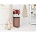 Cos de gunoi cu pedala, Brabantia, NewIcon, 20 L, 38x29x46.7 cm, otel, grej satinat