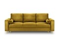 Canapea extensibila, Mimosa, Mazzini Sofas, 3 locuri, cu lada de depozitare, 220x100x92 cm, catifea, galben